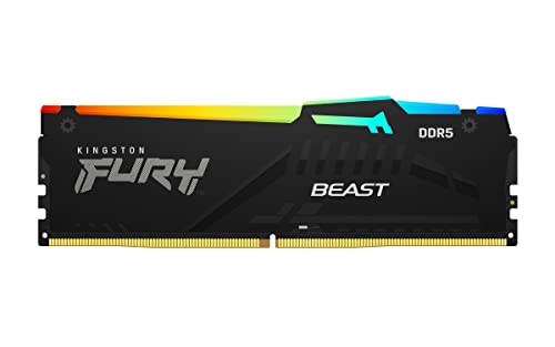 Kingston FURY Beast Schwarz RGB 32GB (2x16GB) 5200MT/s DDR5 CL40 DIMM Desktop Gaming Speicher Kit mit 2 - KF552C40BBAK2-32 von Kingston