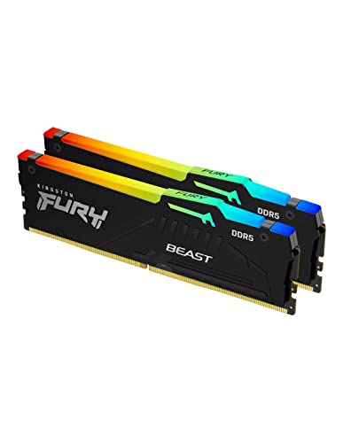 Kingston FURY Beast Schwarz RGB EXPO 16GB (2x8GB) 5200MT/s DDR5 CL36 DIMM Desktop Gaming Speicher Kit mit 2 - KF552C36BBEAK2-16 von Kingston