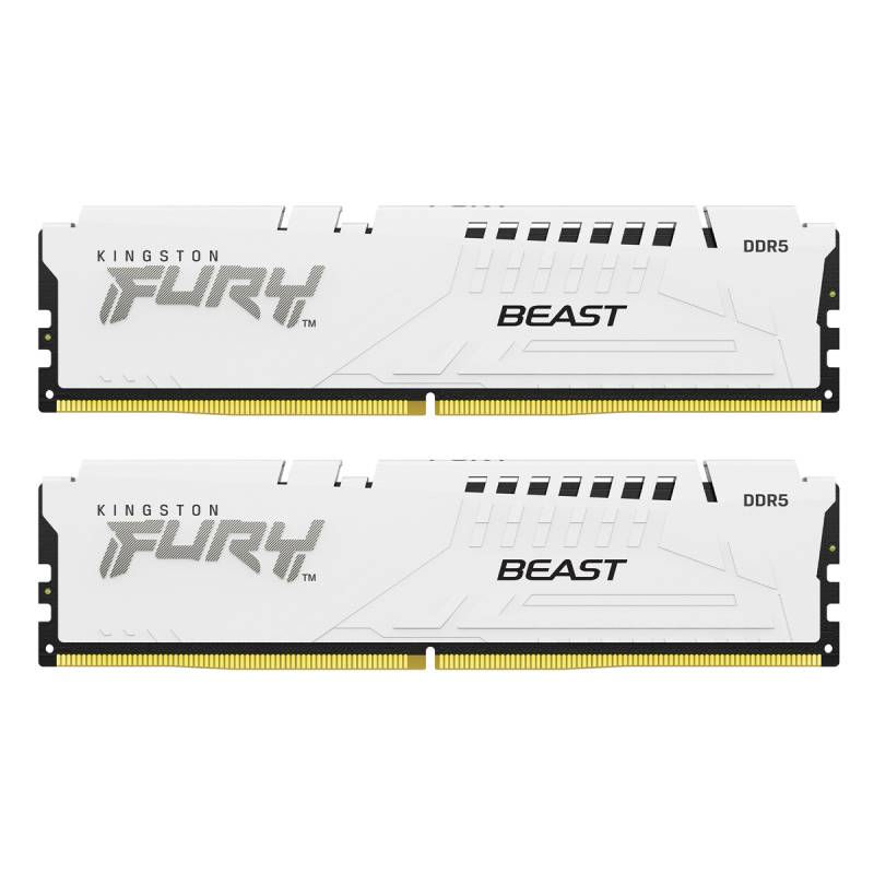 Kingston FURY Beast Weiß 32GB Kit (2x 16GB) DDR5-6000 EXPO DIMM Arbeitsspeicher, CL30-36-36, 1.4V von Kingston