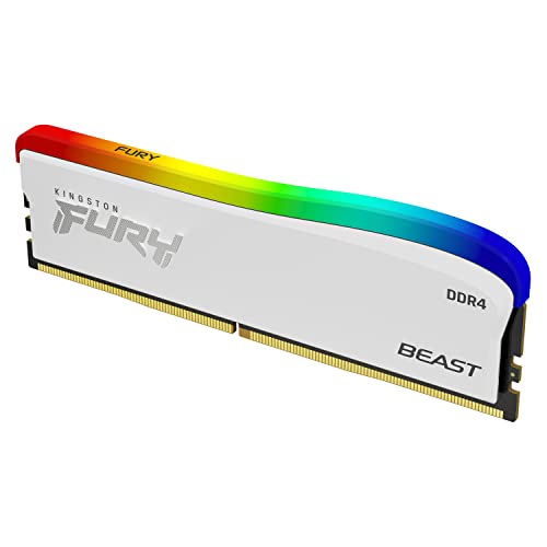 Kingston FURY Beast weiß RGB Special Edition Speicher 16GB 3600MT/s DDR4 CL18 DIMM Desktop Arbeitsspeicher Einzelnes Modul - KF436C18BWA/16 von Kingston