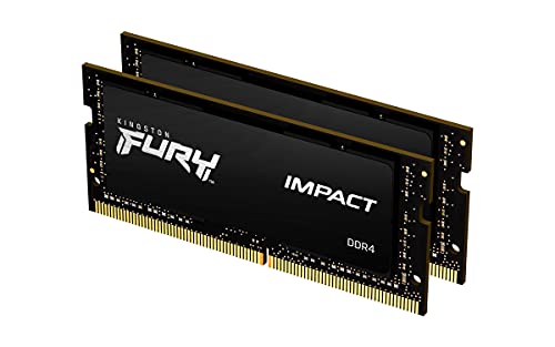 Kingston FURY Impact 64GB (2x32GB) 2666MHz DDR4 CL16 Laptop Speicher Kit mit 2 KF426S16IBK2/64, Schwarz von Kingston