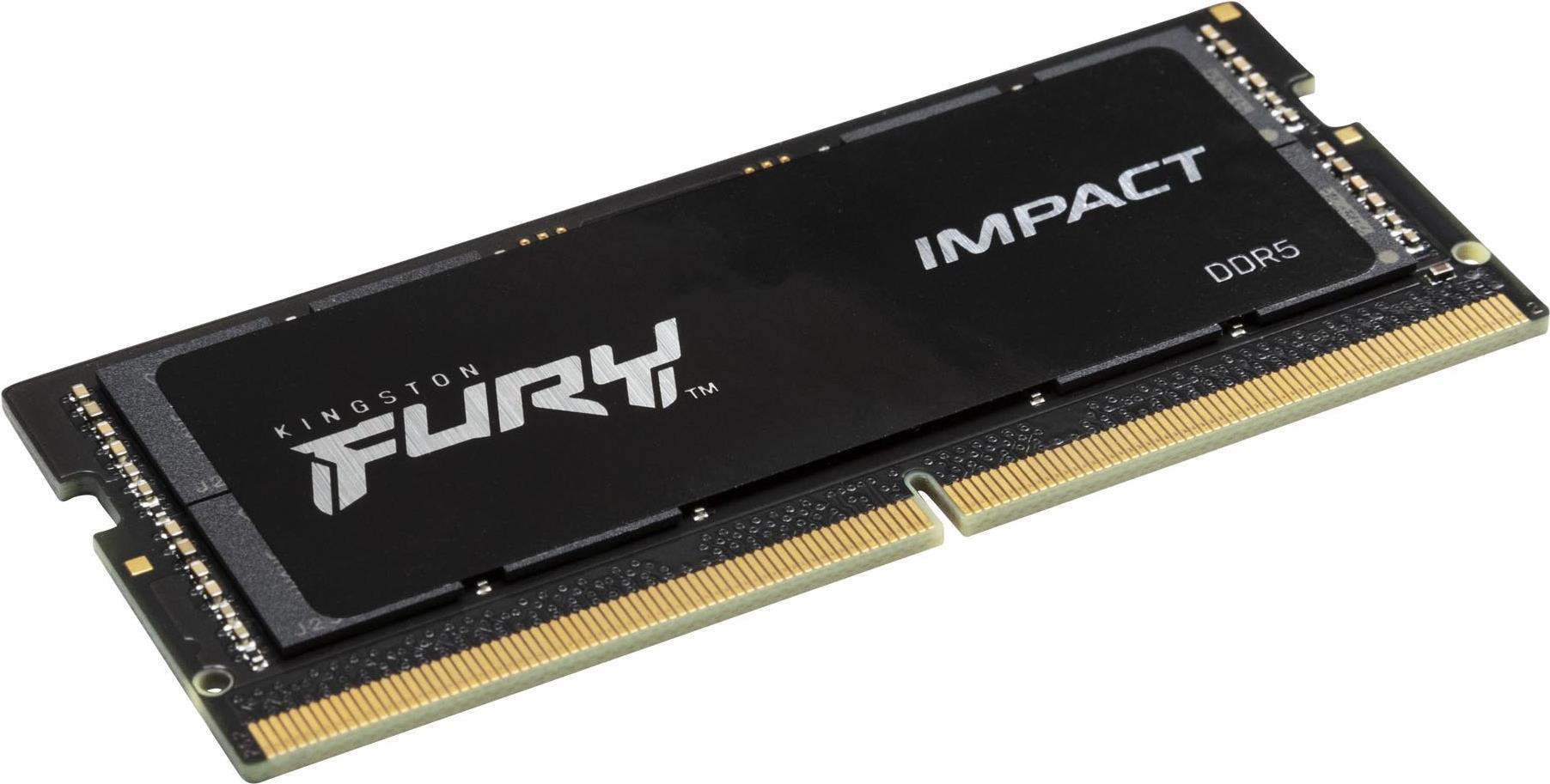 Kingston FURY Impact - DDR5 - Kit - 16 GB: 2 x 8 GB - SO DIMM 262-PIN - 4800 MHz / PC5-38400 - CL38 - 1.1 V - ungepuffert - on-die ECC (KF548S38IBK2-16) von Kingston