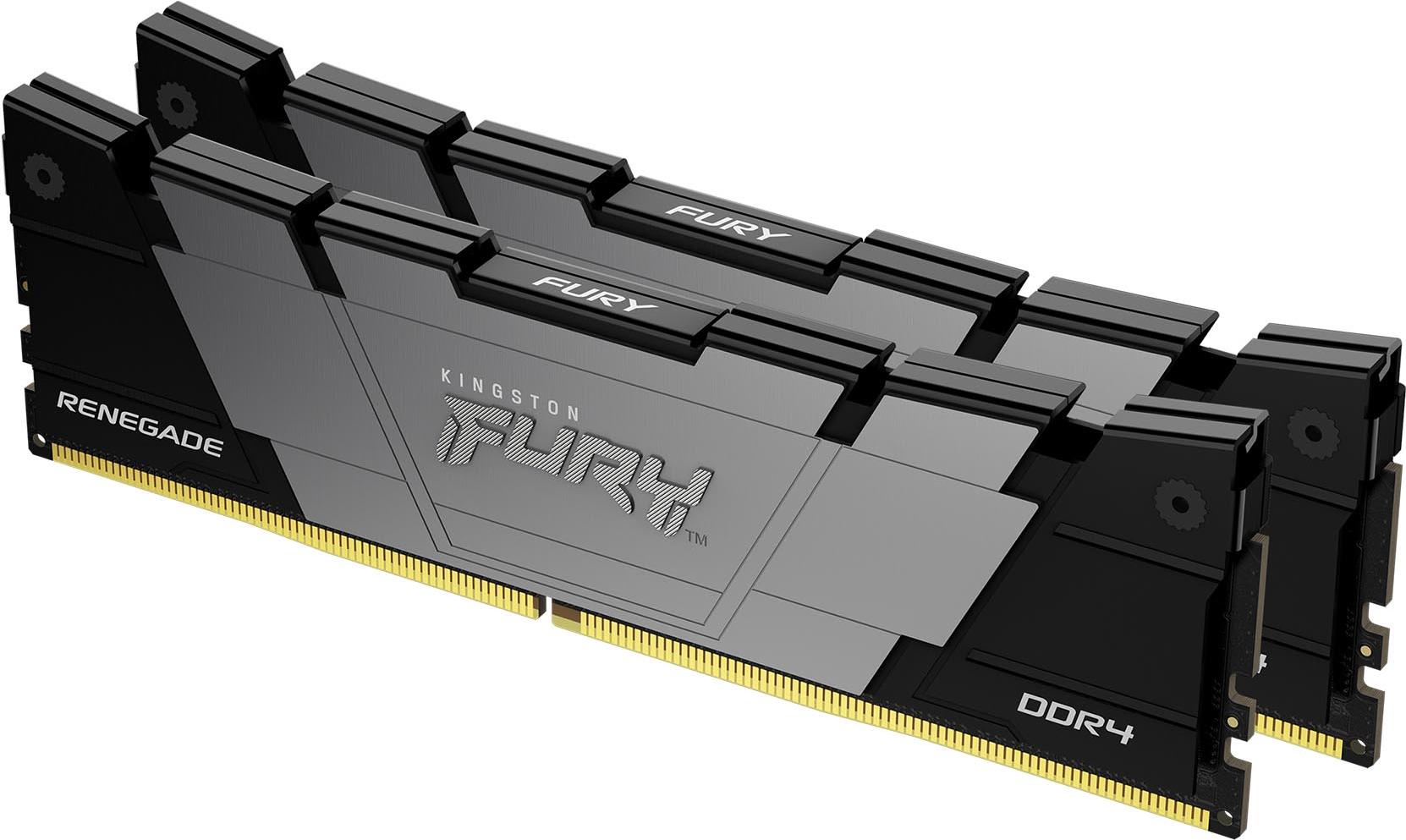 Kingston FURY Renegade - DDR4 - Kit - 64 GB: 2 x 32 GB - DIMM 288-PIN - 3200 MHz / PC4-25600 - CL16 - 1.35 V - ungepuffert - non-ECC - Schwarz (KF432C16RB2K2/64) von Kingston