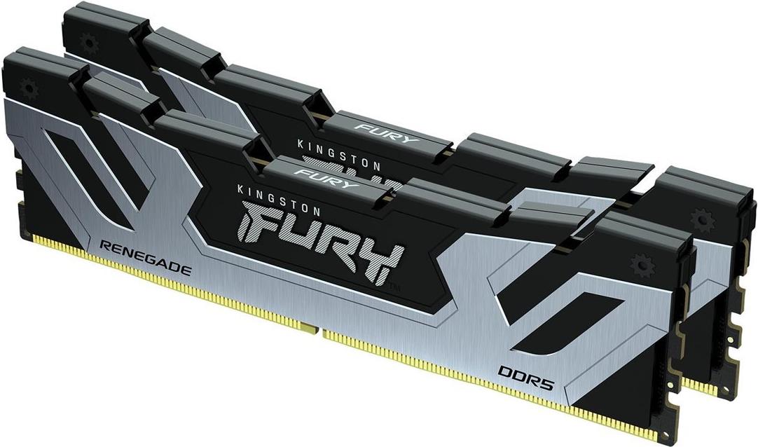 Kingston FURY Renegade - DDR5 - Kit - 48 GB: 2 x 24 GB - DIMM 288-PIN - 4200 MHz / PC5-67200 - CL40 - 1.45 V - ungepuffert - on-die ECC - Schwarz, Silber (KF584CU40RSK2-48) von Kingston