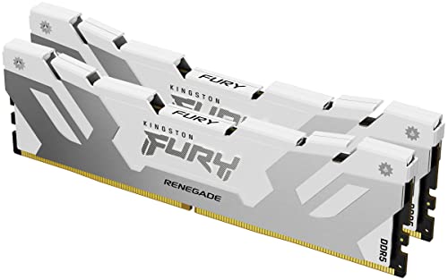 Kingston FURY Renegade DDR5 Silber/Weiss XMP 32GB 6400MT/s CL32 DIMM Desktop Gaming Speicher (Kit mit 2) - KF564C32RWK2-32 von Kingston