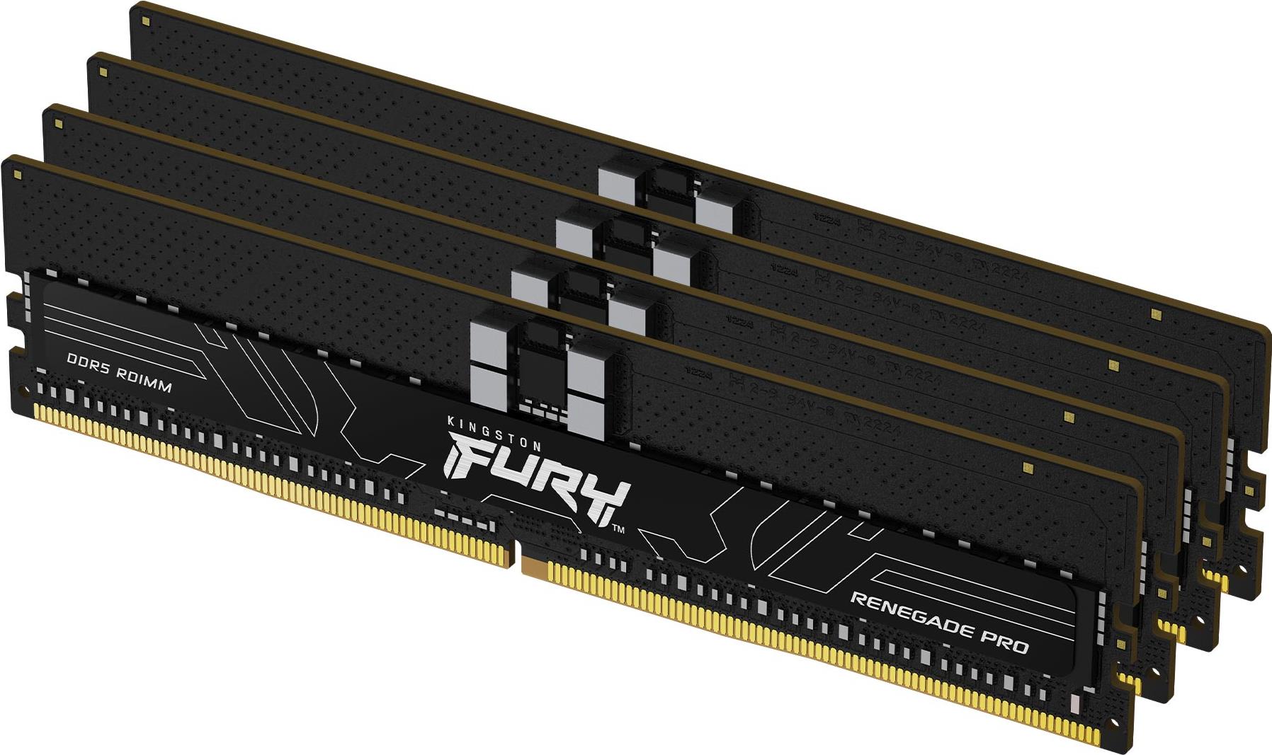 Kingston FURY Renegade Pro - DDR5 - Kit - 128 GB: 4 x 32 GB - DIMM 288-PIN - 6000 MHz / PC5-48000 - CL32 - 1.35 V - registriert - on-die ECC - Schwarz (KF560R32RBEK4-128) von Kingston