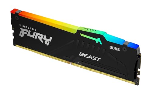 Kingston Fury Beast Schwarz RGB Expo 16GB 6000MT/s DDR5 CL30 DIMM Desktop Gaming Speicher Einzelnes Modul - KF560C30BBEA-16 von Kingston