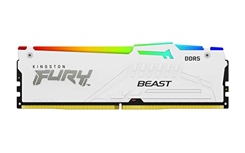 Kingston Fury Beast Weiß RGB Expo 32GB 6000MT/s DDR5 CL30 DIMM Desktop Gaming Speicher Einzelnes Modul - KF560C30BWEA-32 von Kingston