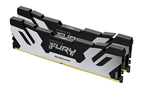 Kingston Fury Renegade DDR5 Silber/Schwarz XMP 48GB 8400MT/s CL40 CUDIMM Desktop Gaming Speicher (Kit mit 2) - KF584CU40RSK2-48 von Kingston