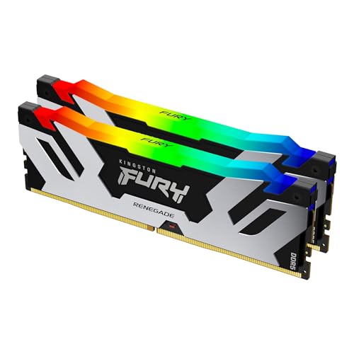 Kingston Fury Renegade Schwarz RGB 32GB 6400MT/s DDR5 CL32 DIMM Desktop Gaming Speicher (Kit mit 2 ) - KF564C32RSAK2-32 von Kingston