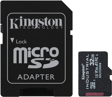 Kingston Industrial - Flash-Speicherkarte (microSDHC/SD-Adapter inbegriffen) - 32GB - A1 / Video Class V30 / UHS-I U3 / Class10 - microSDHC UHS-I (SDCIT2/32GB) von Kingston