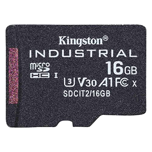 Kingston Industrial microSD -16GB microSDHC Industrial C10 A1 pSLC Karte Einzelpackung ohne Adapter- SDCIT2/16GBSP von Kingston