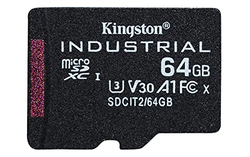 Kingston Industrial microSD -64GB microSDHC Industrial C10 A1 pSLC Karte Einzelpackung ohne Adapter - SDCIT2/64GBSP von Kingston