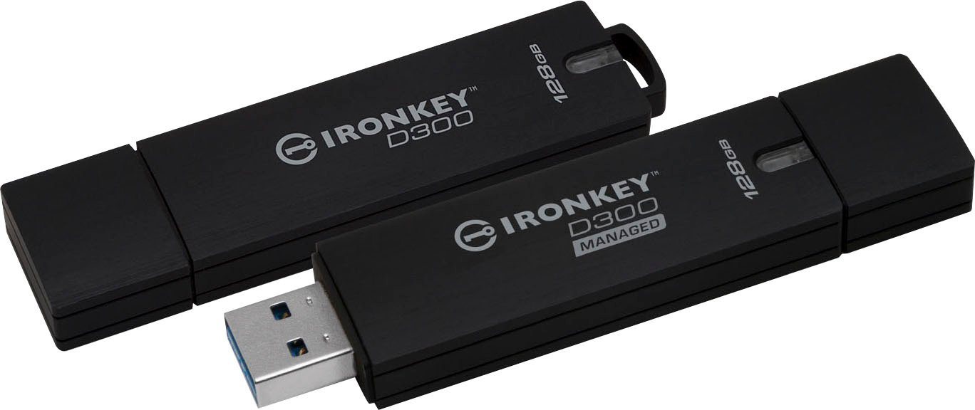 Kingston IronKey D300 128GB USB-Stick (USB 3.2, Lesegeschwindigkeit 250 MB/s) von Kingston