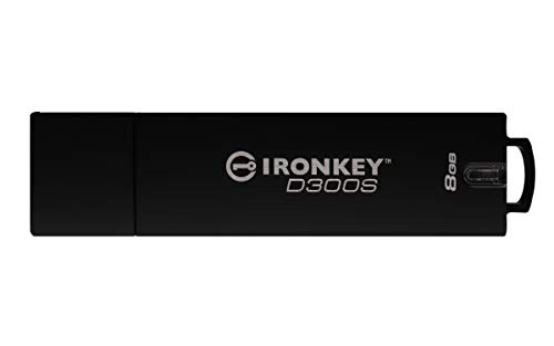 Kingston IronKey D300S verschlüsselter USB-Stick 8GB - Zertifiziert für FIPS 140-2 Level 3 - IKD300S/8GB, silber von Kingston