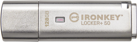 Kingston IronKey Locker+ 50 - USB-Flash-Laufwerk - verschlüsselt - 128GB - USB 3,2 Gen 1 (IKLP50/128GB) von Kingston