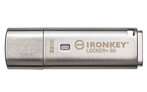 Kingston IronKey Locker+ 50 USB Stick XTS-AES-Verschlüsselung für Datenschutz mit automatischer USBtoCloud Sicherung-IKLP50/32GB von Kingston