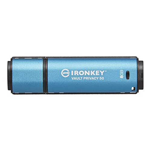 Kingston IronKey Vault Privacy 50 FIPS 197-zertifizierter und mit XTS-AES 256-Bit verschlüsselter USB-Stick für mehr Datenschutz - IKVP50/8GB von Kingston