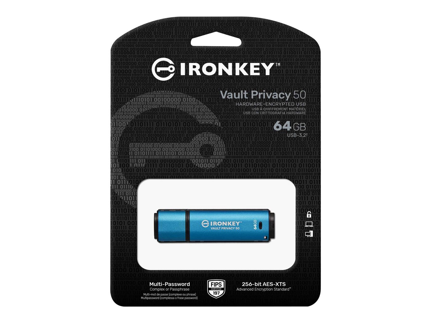 Kingston KINGSTON Stick Kingston IronKey VP50 64GB USB 3.0 secure USB-Stick von Kingston