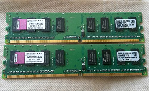 Kingston KVR667D2N5K2/2G Arbeitsspeicher 2GB (667MHz, 240-polig, CL5, 2x 1GB) DDR2-RAM Kit von Kingston