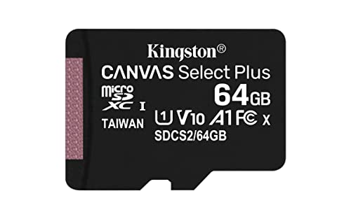 Kingston – Micro SD Card HC 64 GB -C10 Kingston + SD Adapter - Canvas Select Plus Ref: SDCS2/64GB Sorecop inkl von Kingston