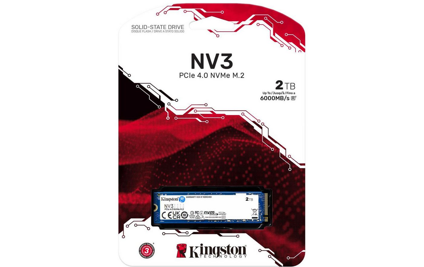 Kingston NV3 2TB NVMe PCIe 4.0 6.000 MB/s interne SSD (TB) von Kingston