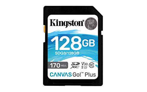 Kingston SDG3/128GB SD Speicherkarte ( 128GB SDXC Canvas Go Plus 170R C10 UHS-I U3 V30 ) von Kingston