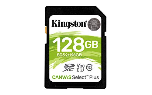 Kingston SDS2/128GBET SDS2/128GBET SDHC Canvas Select Plus 100 MB/s Lesekarte Klasse 10 UHS-I U1 V10 Speicherkarte mit frustfreier Verpackung von Kingston