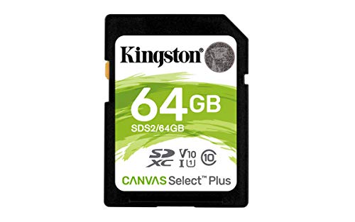 Kingston SDS2/64GBET SDS2/64GBET SDHC Canvas Select Plus 100 MB/s Read Class 10 UHS-I U1 V10 Speicherkarte mit frustfreier Verpackung von Kingston