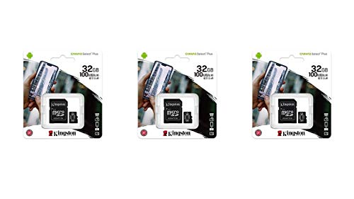 Kingston Tarjeta de Memoria MicroSDHC Con Adaptador Clase 10, UHS-I 100 MB/s (3 Piezas, 32 GB) von Kingston