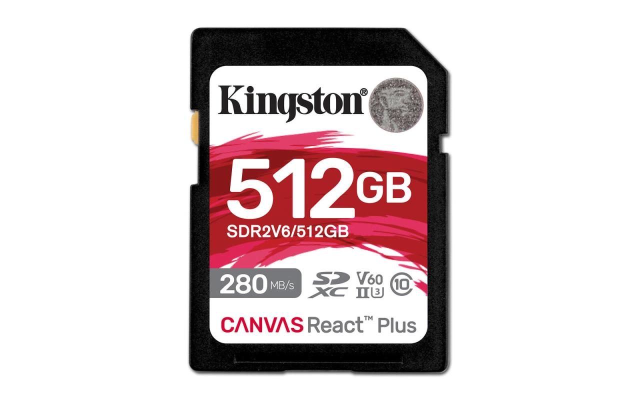Kingston Canvas React Plus Speicherkarte 512 GB Kingston Canvas React Plus Speicherkarte 512 GB von Kingston