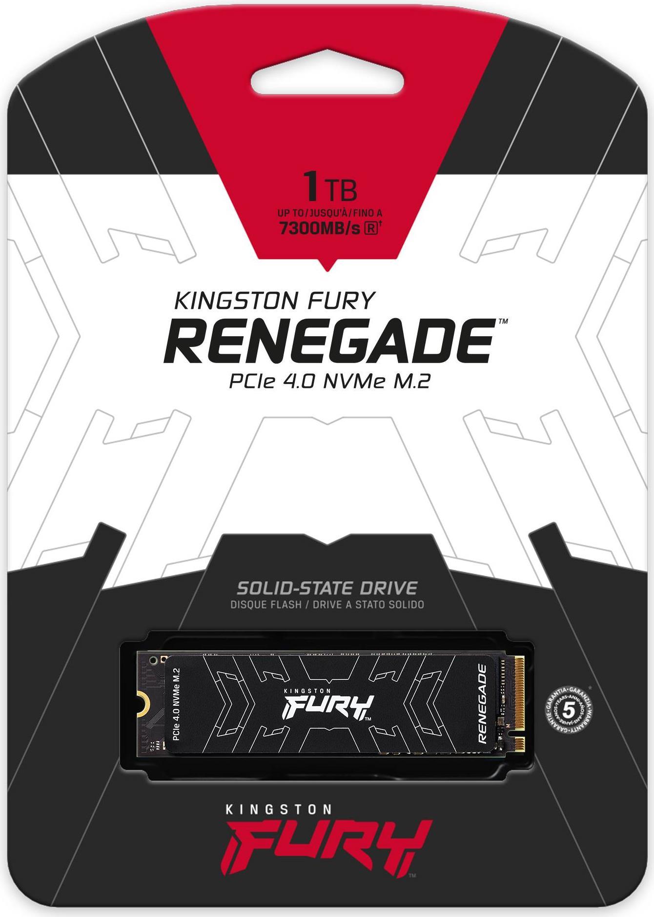 Kingston Technology FURY Renegade M.2 1000 GB PCI Express 4.0 3D TLC NVMe (SFYRS/1000G) von Kingston