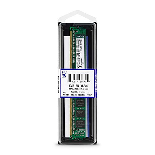 Kingston ValueRAM 4GB 1600MT/s DDR3 Non-ECC CL11 DIMM 1Rx8 1.5V KVR16N11S8/4 Desktop-Speicher von Kingston