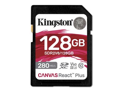 SD Card 128GB Kingston SDXC React+ 280R/100W Reader retail SD Card 128GB Kingston SDXC React+ 280R/100W Reader retail von Kingston