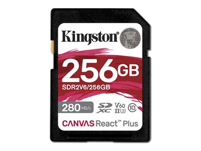 SD Card 256GB Kingston SDXC React+ 280R/150W Reader retail SD Card 256GB Kingston SDXC React+ 280R/150W Reader retail von Kingston