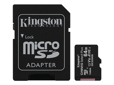 SD MicroSD Card  64GB Kingston SDXC Canvas+ (Class10) m.Ad retail von Kingston