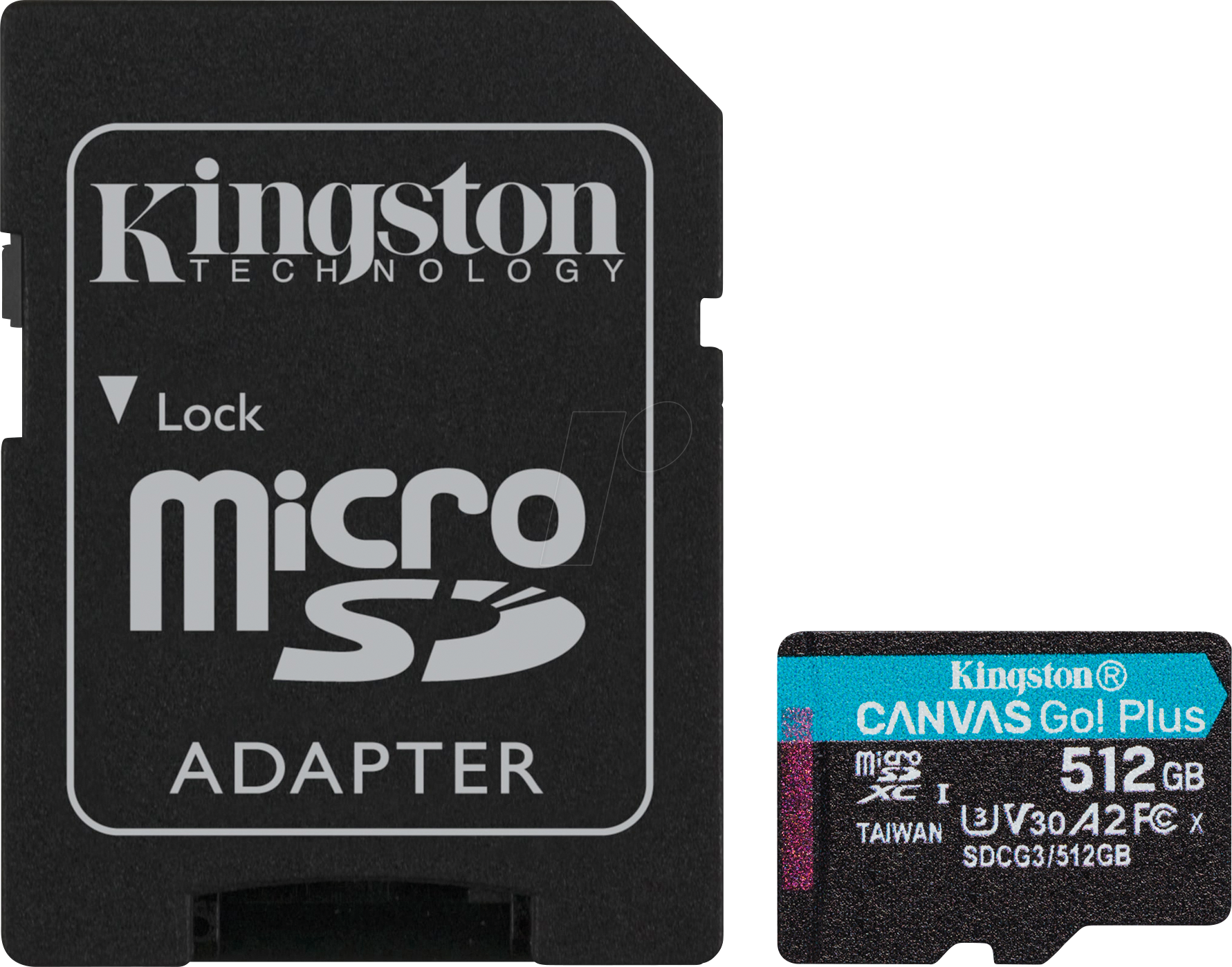 SDCG3/512GB - MicroSDXC-Speicherkarte, 512 GB Canvas Go Plus + ADP von Kingston