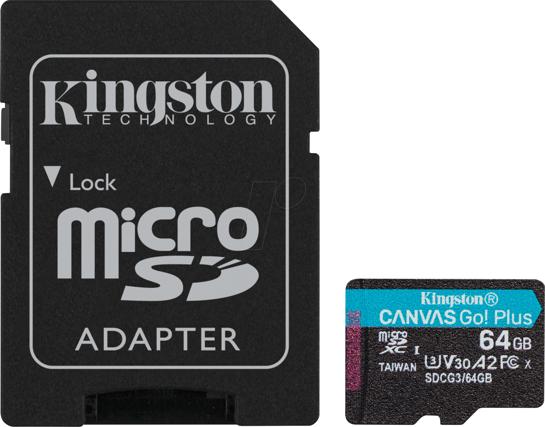 SDCG3/64GB - MicroSDXC-Speicherkarte, 64 GB Canvas Go Plus + ADP von Kingston