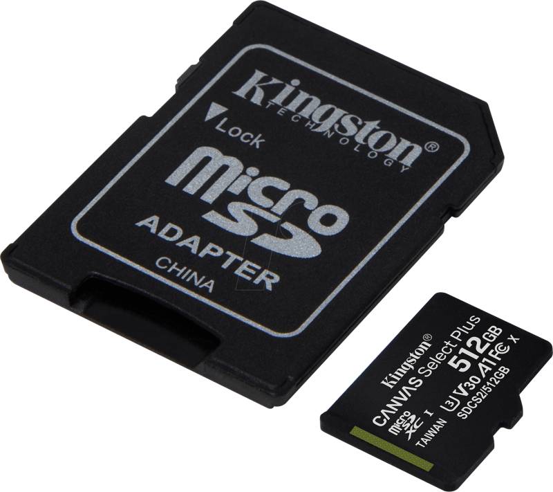 SDCS2/512GB - MicroSDXC-Speicherkarte 512GB, Canvas Select Plus von Kingston