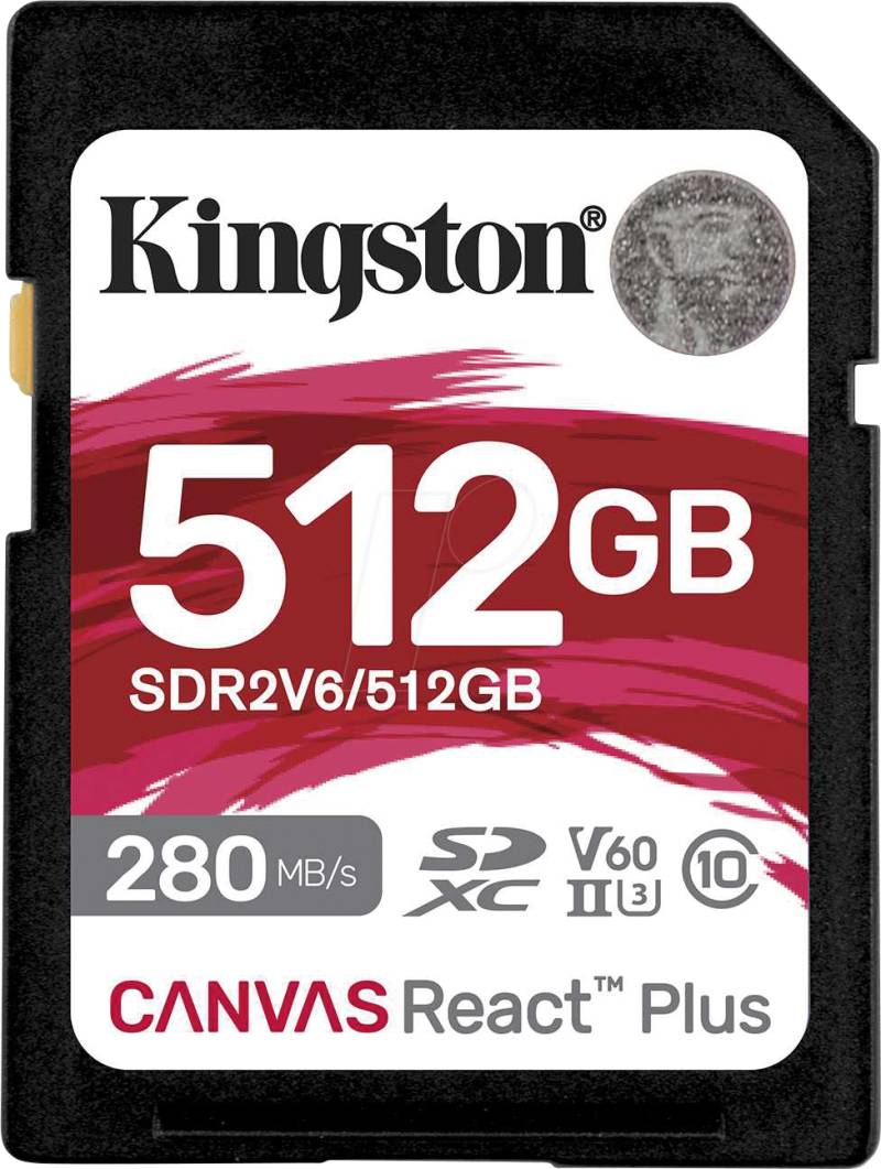 SDR2V6/512GB - SDXC-Speicherkarte, 512 GB SDXC Canvas React Plus von Kingston