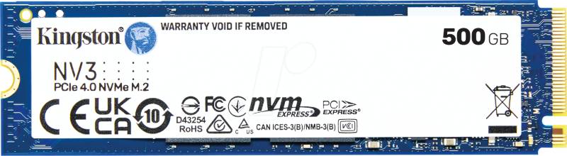 SNV3S/500G - Kingston NV3 NVMe™ SSD, 500 GB, M.2 PCIe von Kingston