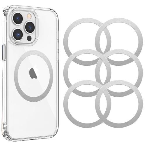 Kinizuxi [6 Stück] Metall Ring, magnetisches kabelloses Laden Umwandlungskit, kompatibel mit MagSafe Metallring Zubehör, iPhone 14/13/12 Series und Samsung Galaxy S22/S21/S20 von Kinizuxi