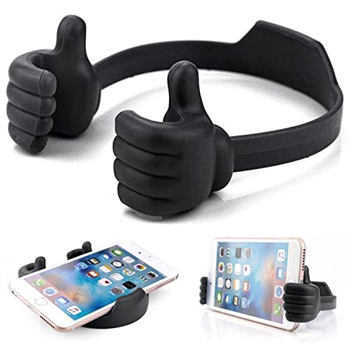 Kinizuxi Daumen Nach Oben Handy Ständer, Universal Flexible Silikon Handyhalterung Tisch, Mobile Phone Handy Halterung Ständer für iPad Zubehör iPhone Halterung -Schwarz von Kinizuxi