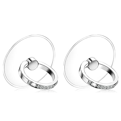 Kinizuxi Handy Fingerhalterung Smartphone Ring 2 Stück, Glitzer Diamant Handy Ring, 360-Grad-Drehung Kompatibel mit All Smartphone fingerhalten für iPhone, Tablet- und Telefonhüllen (Silber) von Kinizuxi