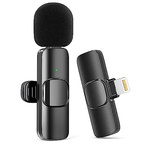 Kinizuxi Handy Mikrofon für iPhone/iPad, Plug-Play Lavalier Mikrofon Wireless Microphone Ansteckmikrofon Kabellos für Videoaufnahmen, Vlog, TikTok, YouTube, Live Streaming von Kinizuxi
