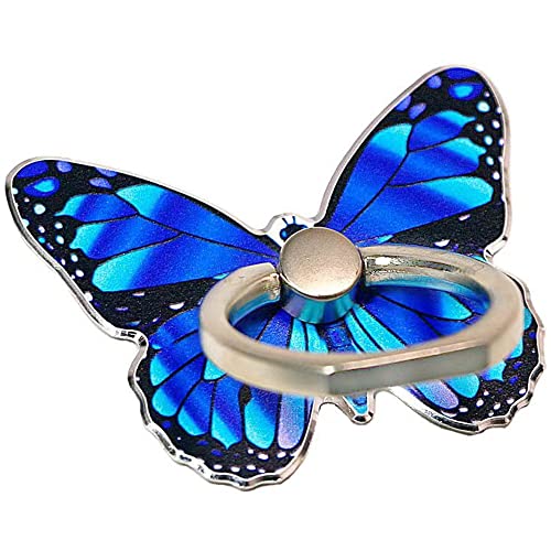 Kinizuxi Handy Ring Smartphone Fingerhalterung,Netter Schmetterling 360 Grad Drehung Ring Halter Ringhalter Fingerhalter Handyhalterung für iPhone iPad Samsung Huawei und mehr (1Blau) von Kinizuxi