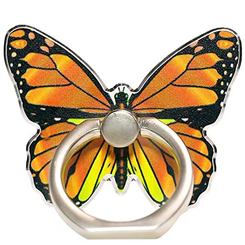 Kinizuxi Schmetterling Handy Ring Smartphone Fingerhalterung, 360 Grad Drehung Ring Halter Ringhalter Fingerhalter Handyhalterung für iPhone iPad Samsung Huawei und mehr (1 Orange) von Kinizuxi