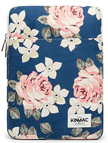 Kinmac Blue-Rose 360° Schutzhülle für Notebooks mit Tasche (33 - 34,3 cm) von Kinmac