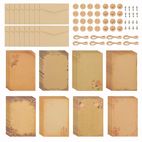 Kinsinder Briefpapier und Umschläge, Vintage-Stil, 96-teilig, altes Briefpapier, Briefpapier mit Blumenmuster zum Schreiben, Drucken, DIY Kinsinder Briefpapier und Umschläge, Vintage-Stil, 96-teilig, altes Briefpapier, Briefpapier mit Blumenmuster zum Schreiben, Drucken, DIY von Kinsinder