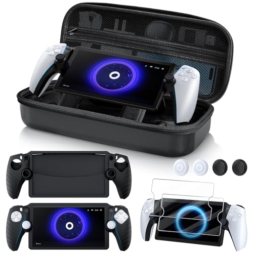 KINWIN 8 in 1 Zubehör Bundle kompatibel mit PlayStation Portal, EVA Tragetasche für PS Portal mit Silikon-Schutzhülle, 2 Pack Bildschirmschutzfolien und 4 Daumengriffkappen für PS5 Portal Konsole KINWIN 8 in 1 Zubehör Bundle kompatibel mit PlayStation Portal, EVA Tragetasche für PS Portal mit Silikon-Schutzhülle, 2 Pack Bildschirmschutzfolien und 4 Daumengriffkappen für PS5 Portal Konsole von Kinwin
